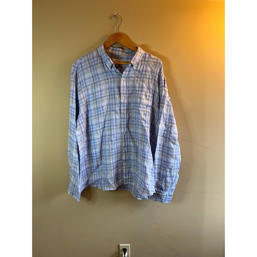 Peter Millar Linen Button Down‎ Shirt - Mens XXL